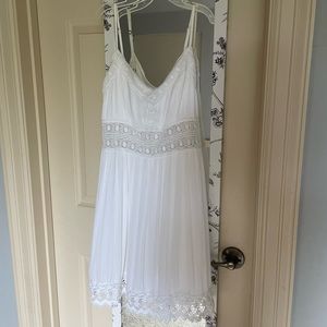 White Lace Trim Dress